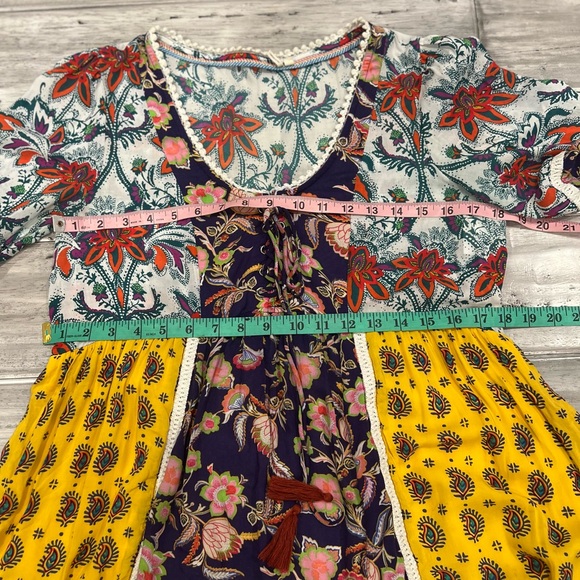 Anthropologie Lilka Patchwork Paisley Boho Trapeze Babydoll Mini Dress - Picture 10 of 10